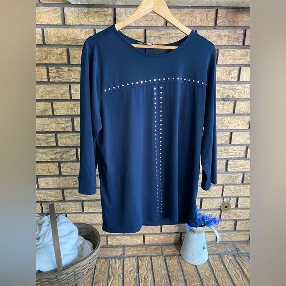 ‎Valerie Stevens navy blue 3/4th sleeve - Picture 1 of 7
